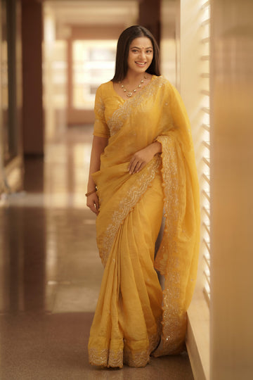 "Reeva" Soft Crushed Silk Saree