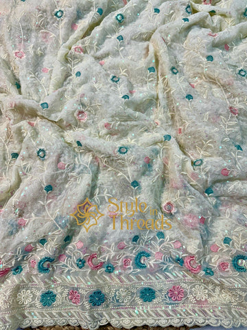 "Ayra" Georgette Chikankari embroidered Saree