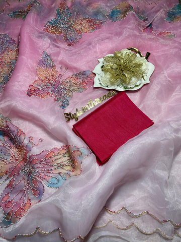 "Titli" Soft Organza Silk two tone shade Saree