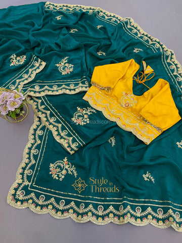 "Reeth"Soft Satin Saree