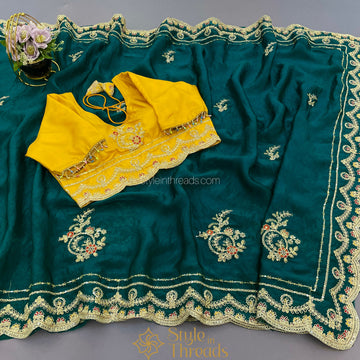 "Reeth"Soft Satin Saree