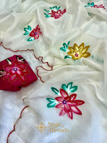 "Ashna" hand embroidered Saree