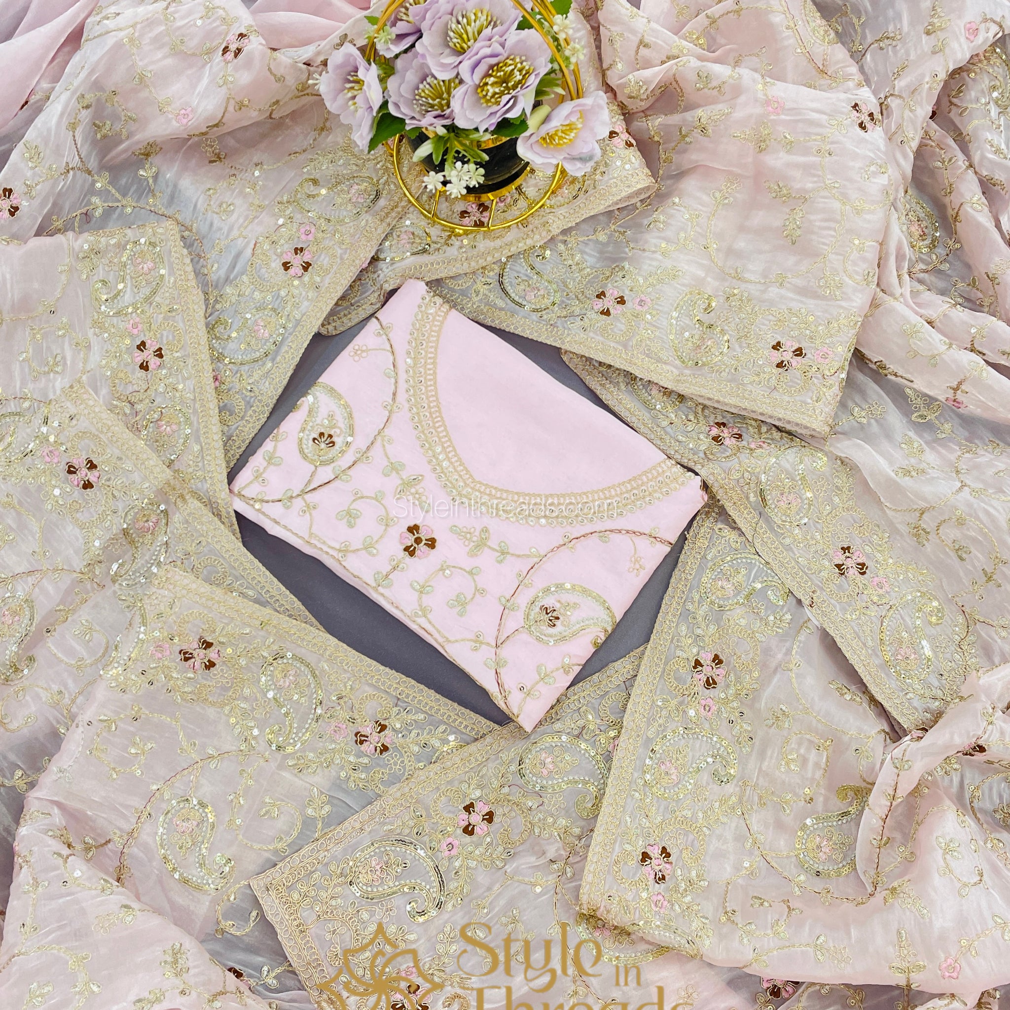 "Aanvi" Soft Satin Organza Saree
