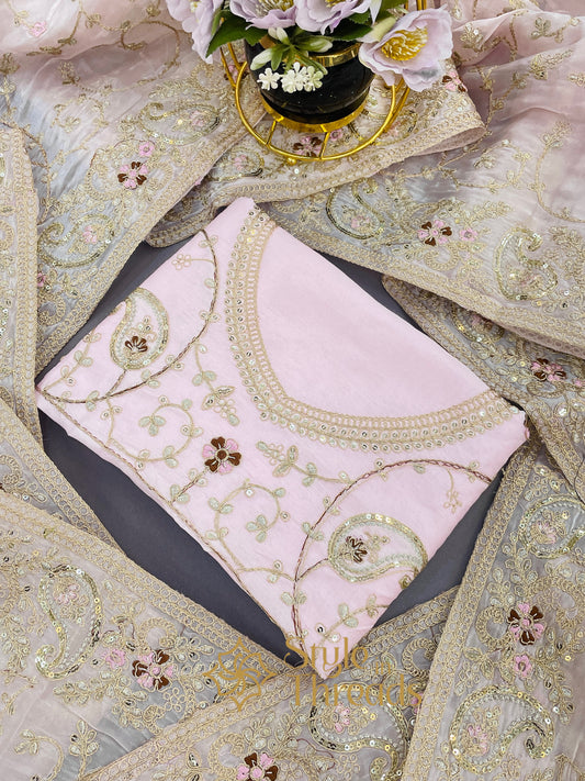 "Aanvi" Soft Satin Organza Saree