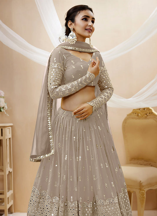 Grey Embellished Lehenga