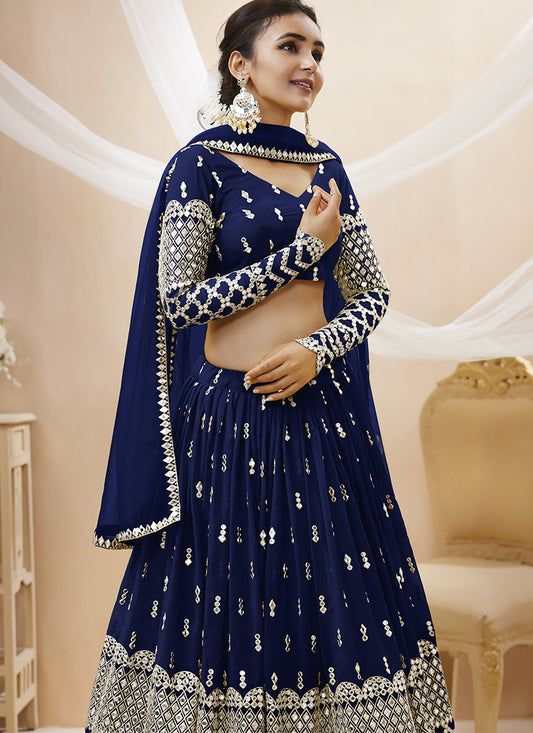 Blue Embellished Lehenga