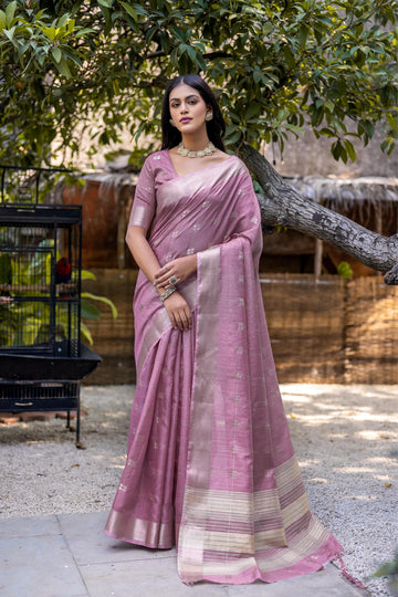 Resham Soft Silk zari thread woven Saree