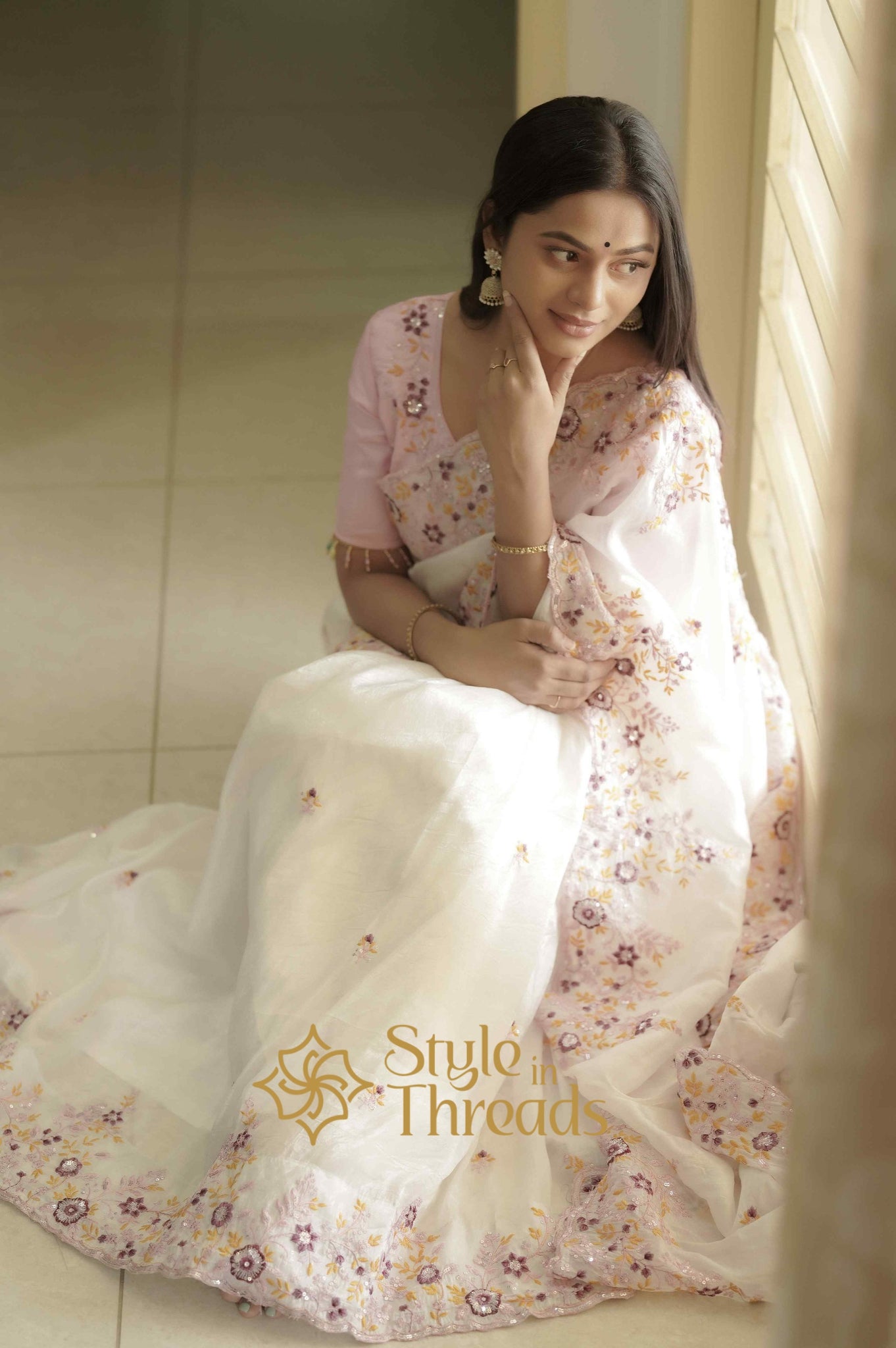 "Kashvi" Soft Shimmer Satin Organza Silk Saree