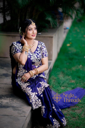 Elegant Matte gold Silk embellished Saree (Inspired by Madhuri Dixit saree)