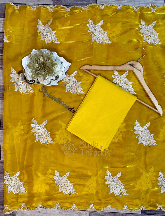 "Kesari" Soft Satin Organza Silk Saree