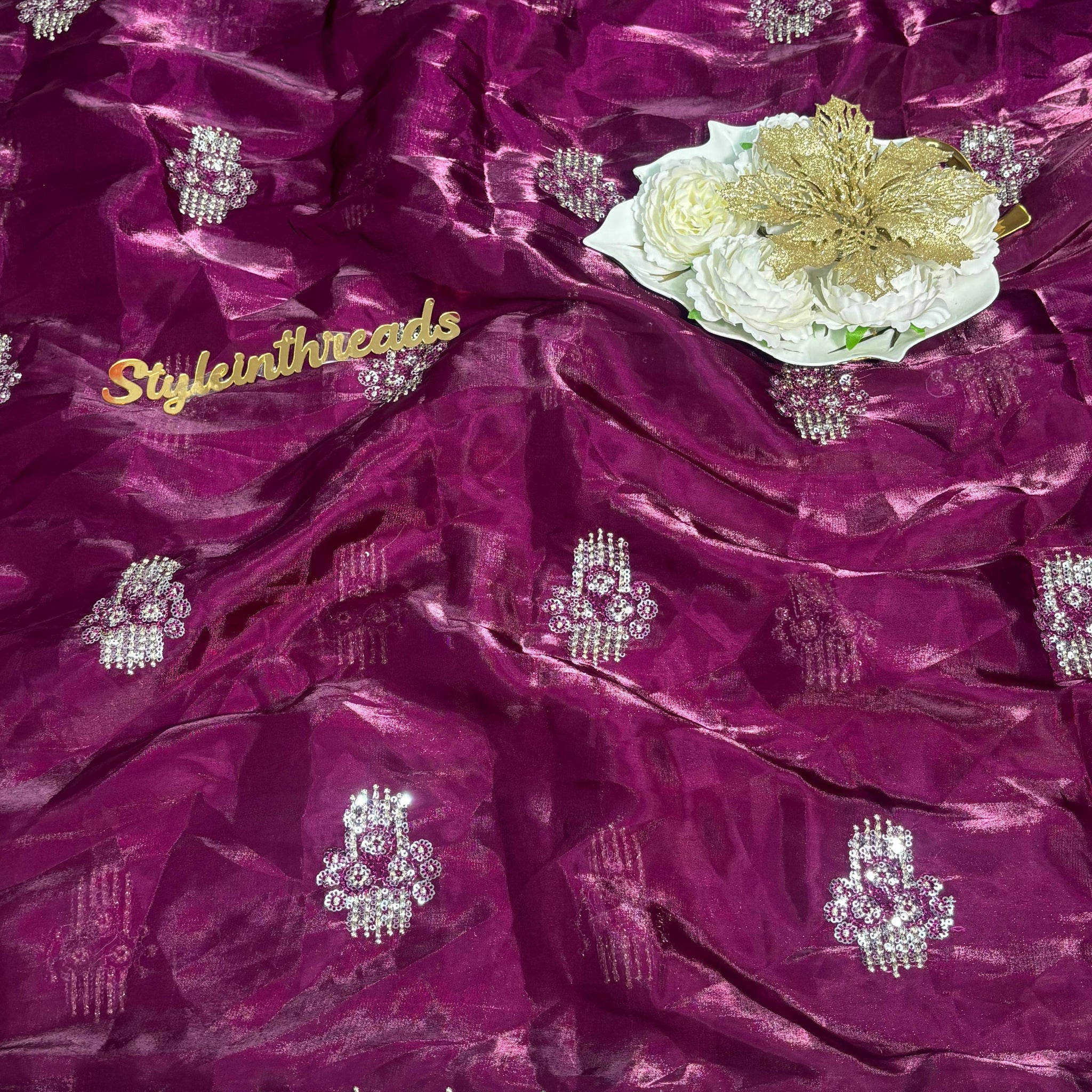 "Rangreeza" Soft Satin Organza Silk Saree