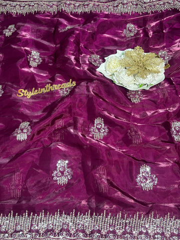"Rangreeza" Soft Satin Organza Silk Saree