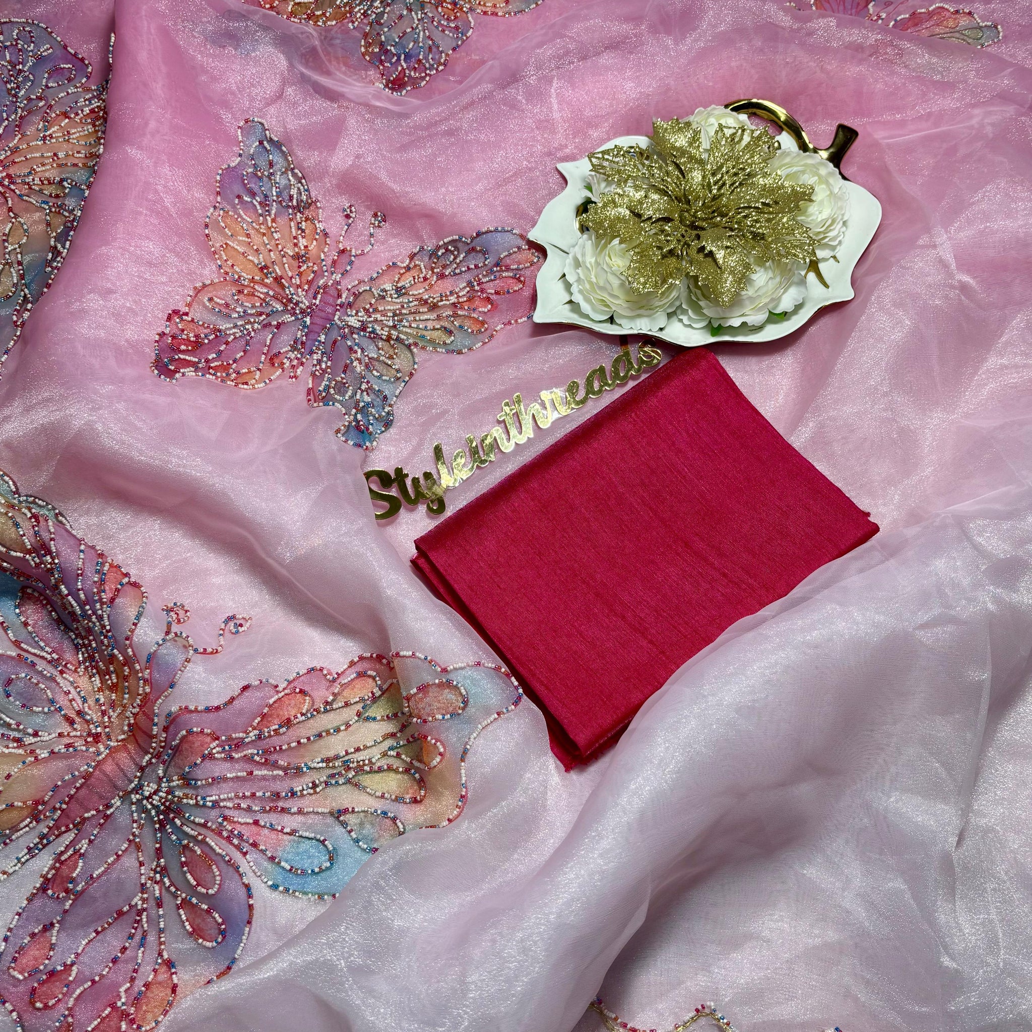 "Titli" Soft Organza Silk two tone shade Saree