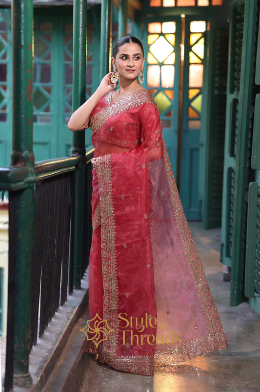 "Rimjhim" Soft Organza Saree