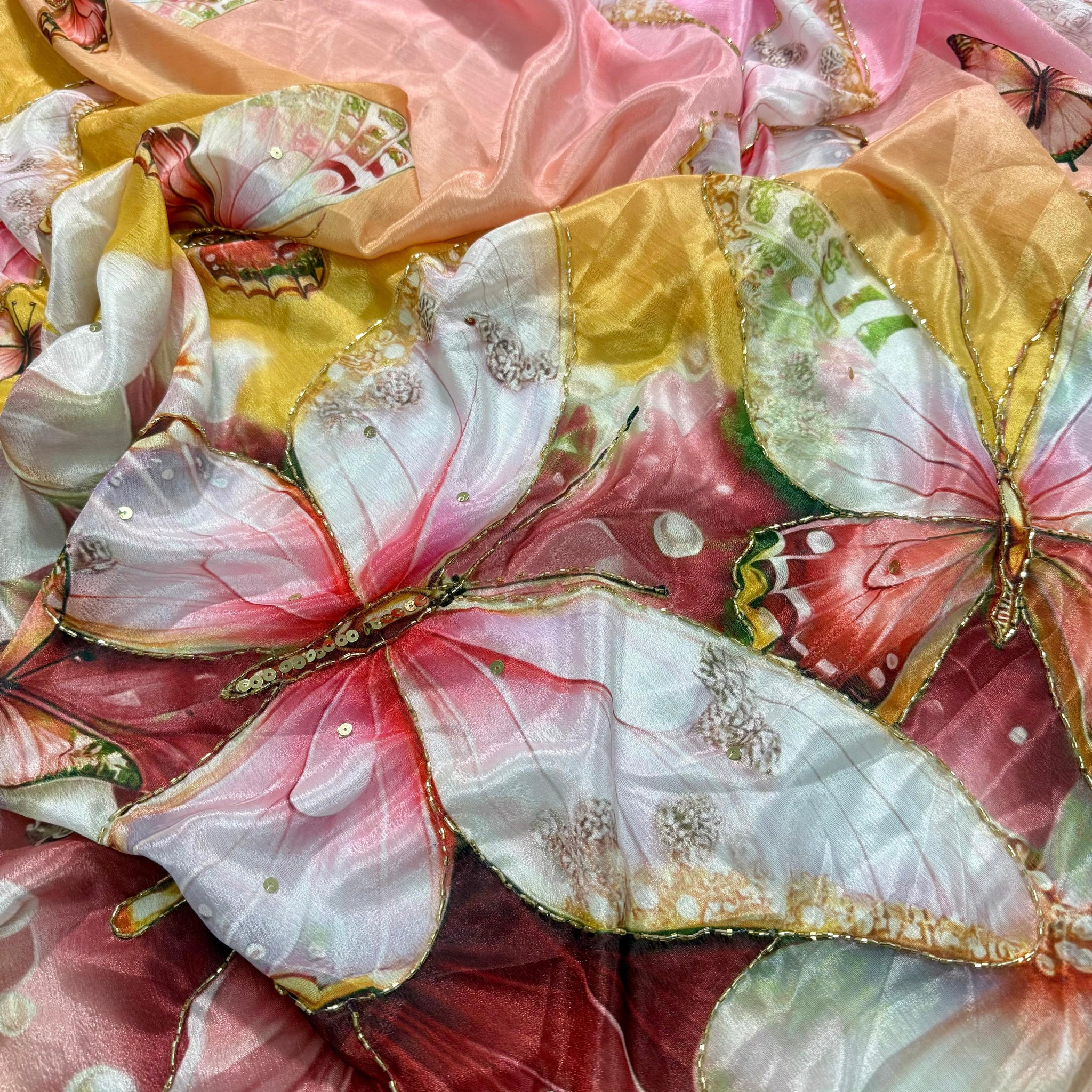 "Mishka Pearl Titli" Pure Soft Silk Saree