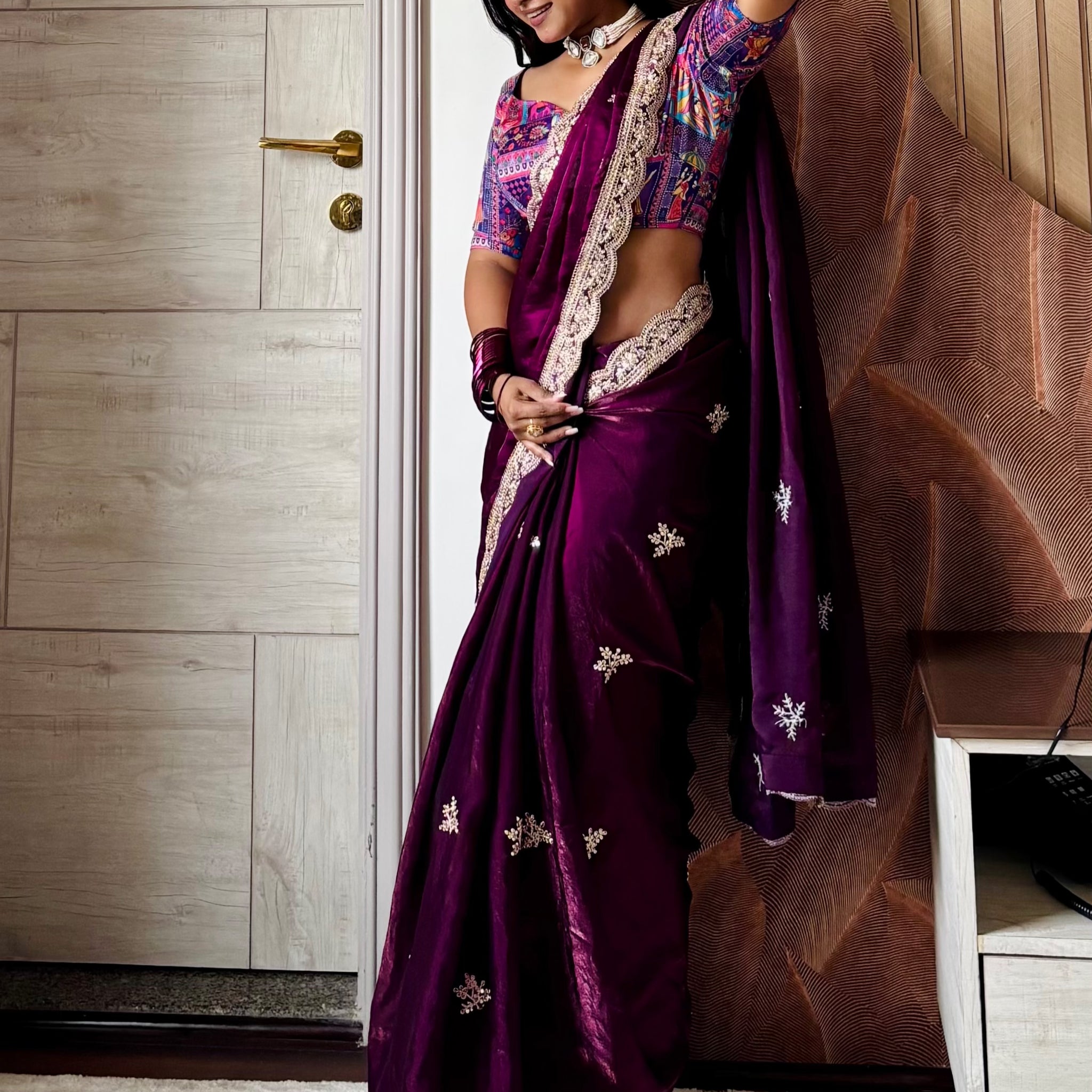 "Adaah" fendy satin  Saree
