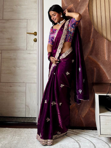 "Adaah" fendy satin  Saree