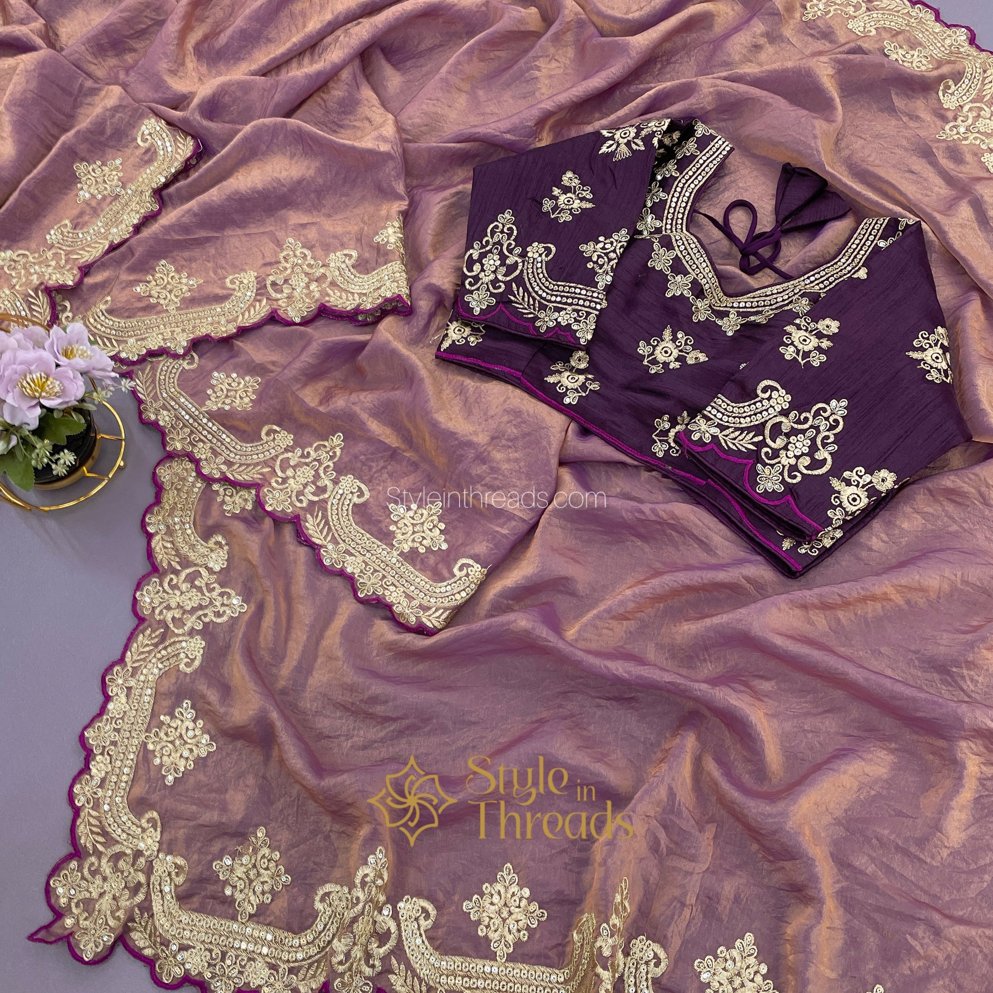 "Meera" Soft crushed Silk Saree