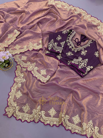 "Meera" Soft crushed Silk Saree