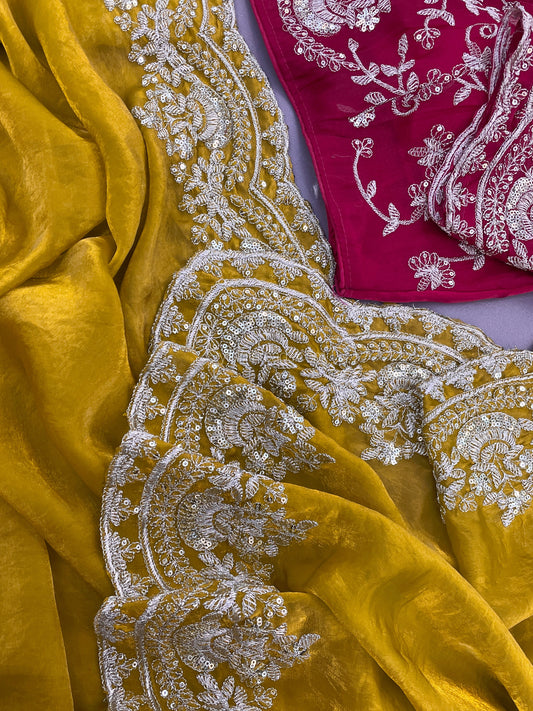 "Resham" Soft Satin Silk Saree