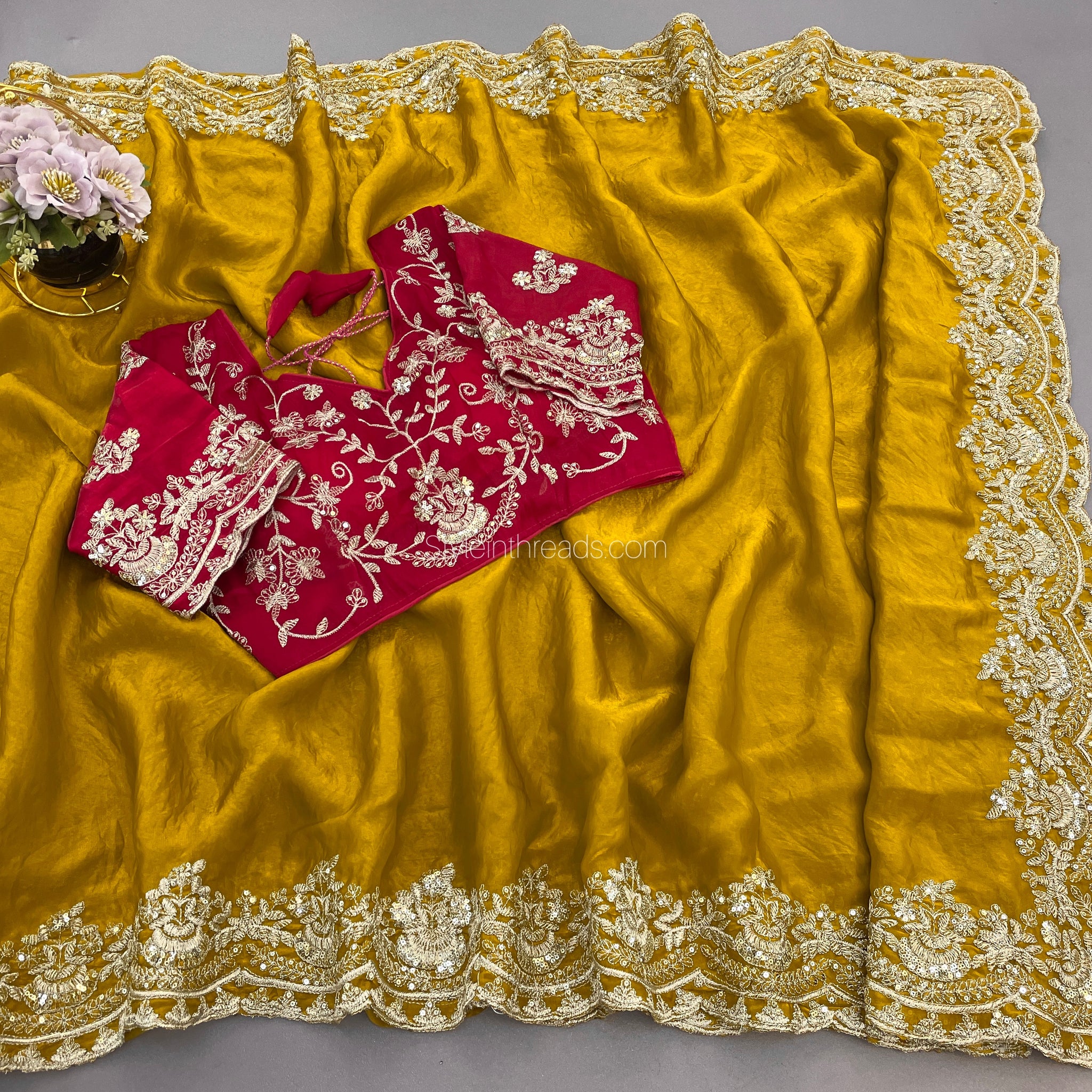 "Resham" Soft Satin Silk Saree