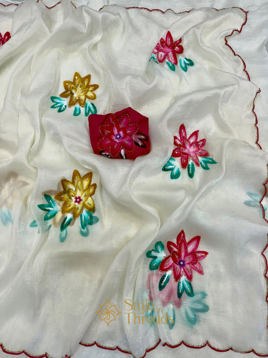 "Ashna" hand embroidered Saree