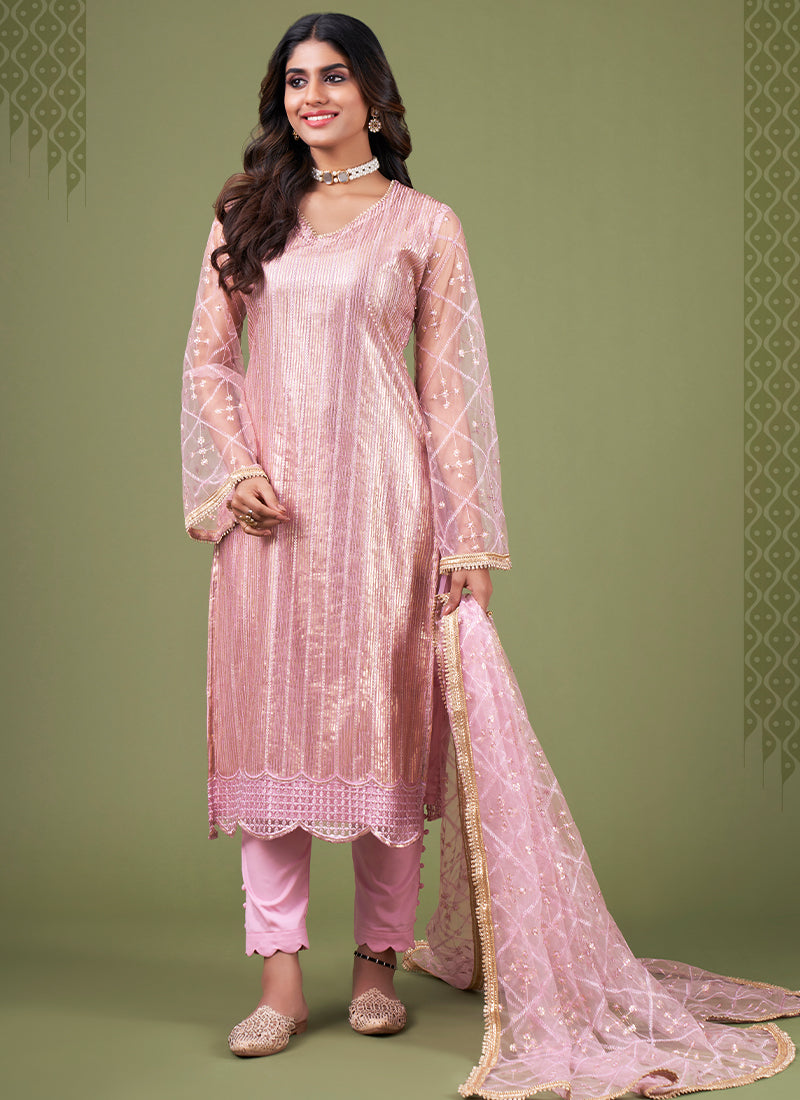 Rose Pink Net Suit
