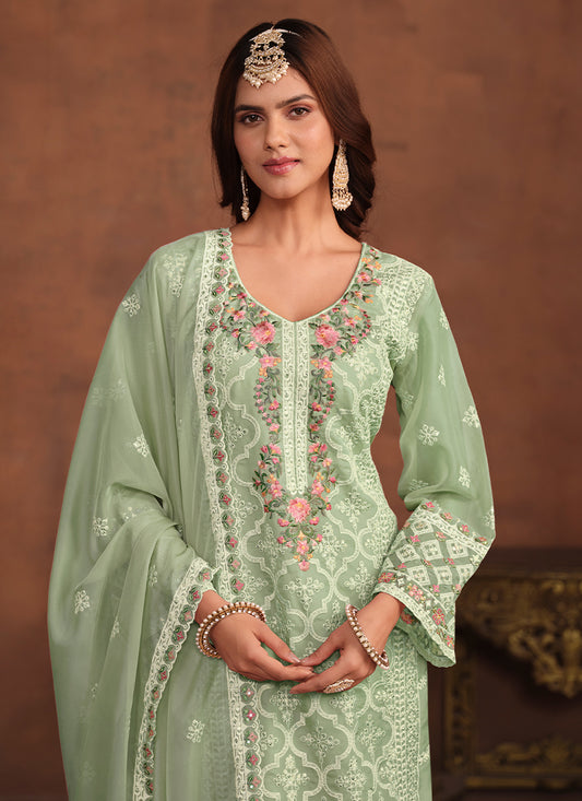 Green Embroidered Suit