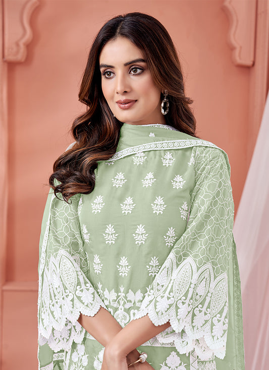 Green Embroidered Suit
