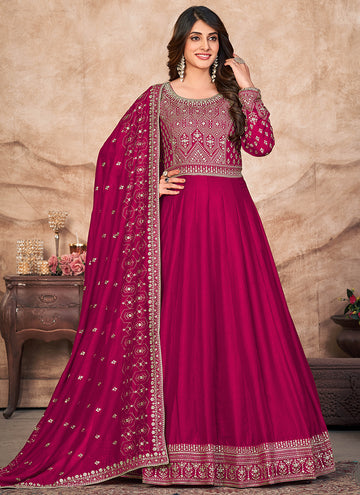 Ruby Pink Anarkali Gown