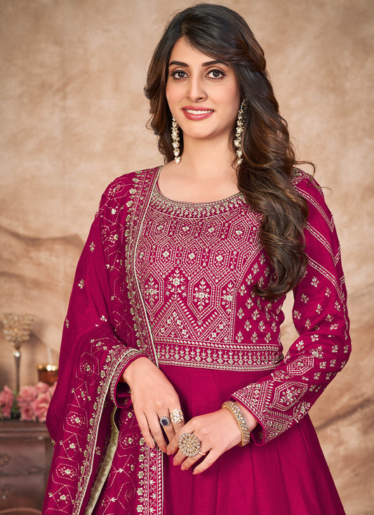 Ruby Pink Anarkali Gown